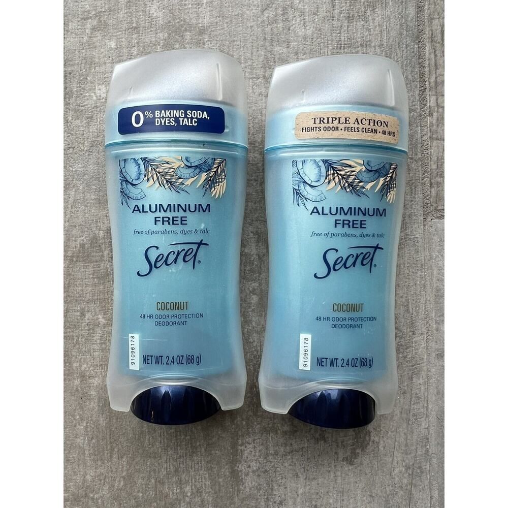 Secret 48 HR Odor Protection Deodorant Aluminum Free, 2.4 oz Full Size Set of 2
